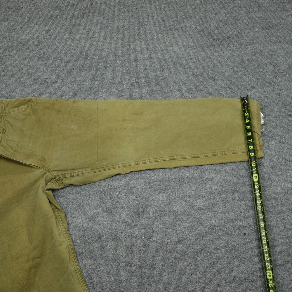 Vintage Saf-T-Bak Pants Mens 32x28 Olive Green Canvas Duck Hunting 60s